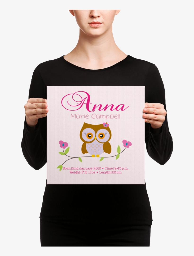 Personalised Prints/pink Owl Birth Announcement - Scripture Wall Art For Wall Decor Printed, transparent png