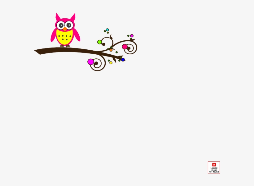 How To Set Use Pink Owl Colorful Branch3 Clipart - Owl On Branch Clip Art Blue, transparent png