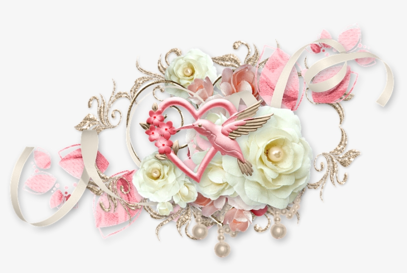 Cluster, Heart, Bird, Hummingbird, Rose, White, Pink - Computer Cluster, transparent png