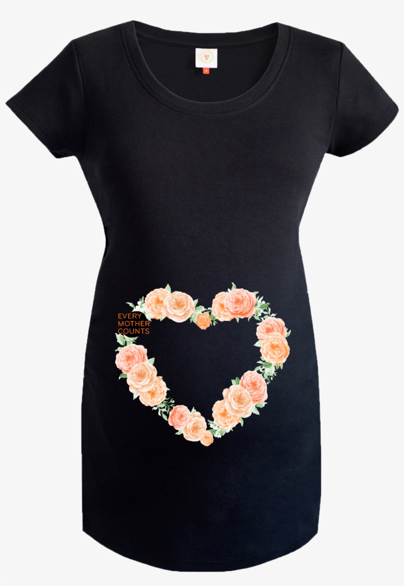 Orange Rose Heart Maternity Top By Gooseberry Pink - Transparent Background Materinity Clothes, transparent png
