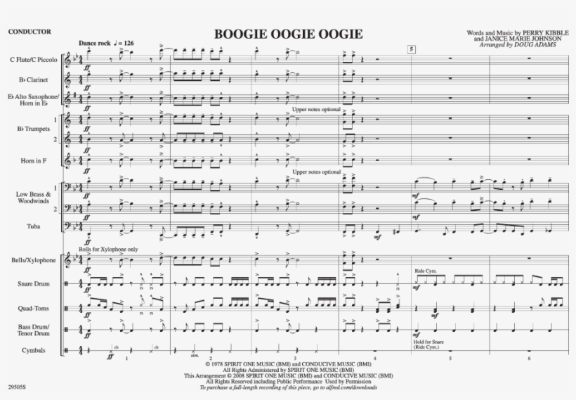Boogie Oogie Oogie Thumbnail - Sheet Music, transparent png