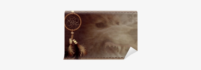 Art Print: Sateda's Dreamcatcher With Angry Wolf, 24x16in., transparent png