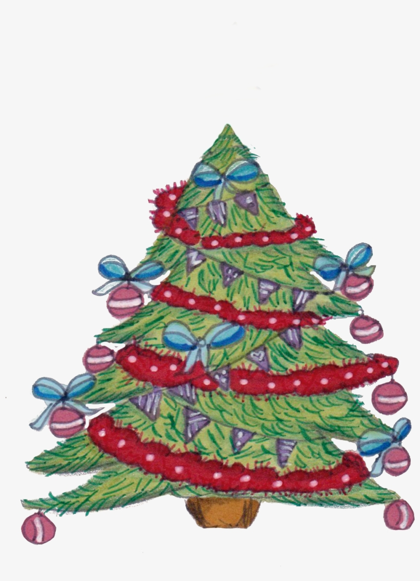 Painted Decorated Christmas Tree Png Transparent - Christmas Tree, transparent png