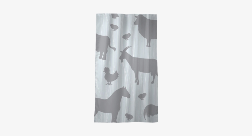 Seamless Pattern With Farm Animals Silhouettes Blackout - Window Valance, transparent png