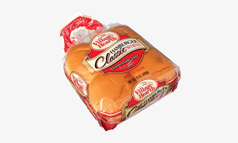 Classic White Hamburger Buns - Village Hearth Rolls, Slender Rounds, Classic White,, transparent png