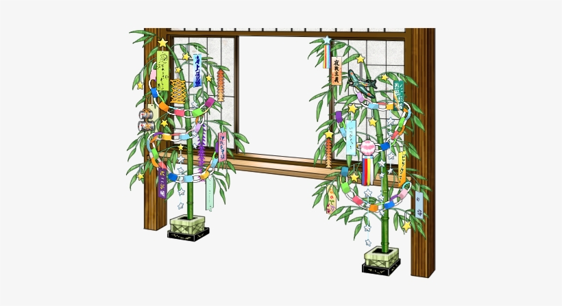 Window With Tanabata Decorations - Transparent Png Decorate Window, transparent png