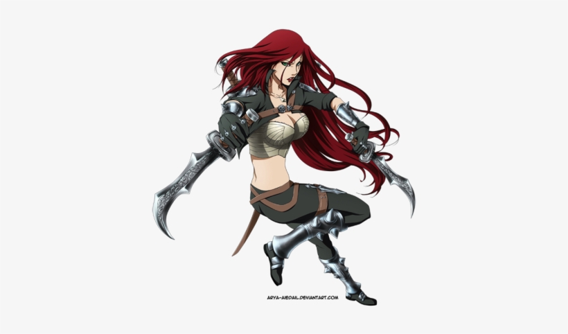 Katarina By Arya-aiedail Hd Wallpaper Fan Art Artwork - League Of Legends Katarina And Ashe, transparent png