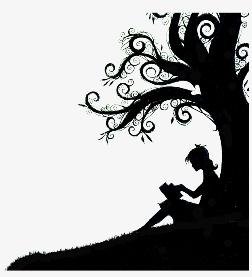 Then They Came For Me And There Was No One Left To - Silhouette Of Girl Reading Under A Tree, transparent png