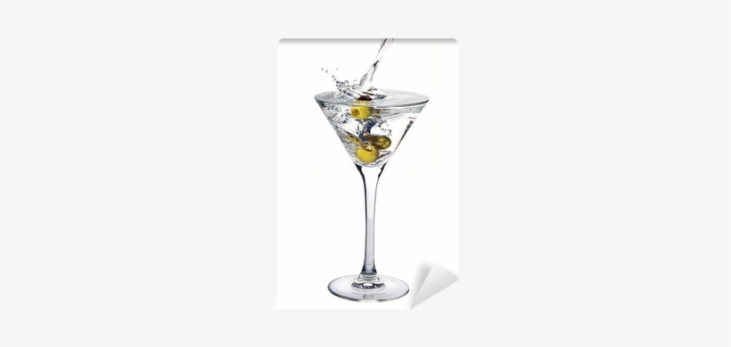 Martini Cocktail With Olives And Splash Wall Mural - Martini Glass, transparent png