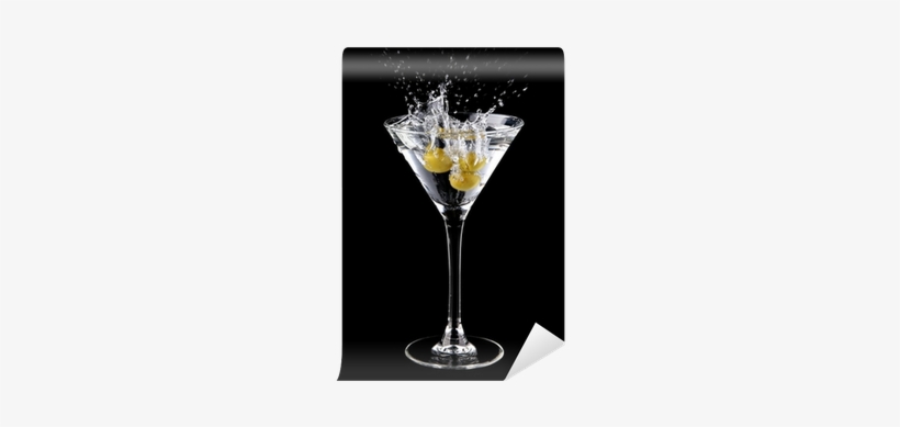 Martini Cocktail With Olives And Splash Wall Mural - Martini, transparent png