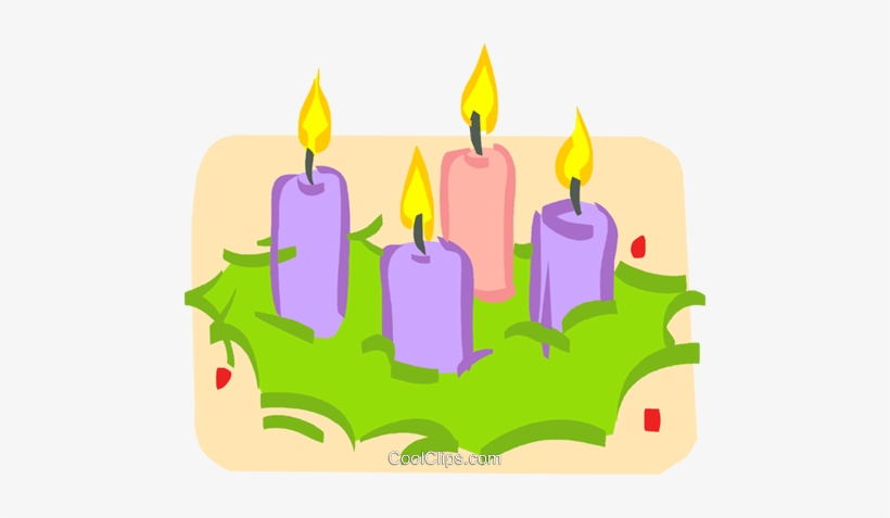 Velas De Adviento En Una Ofrenda Floral Libres De Derechos - Vela De Adviento Clipart, transparent png