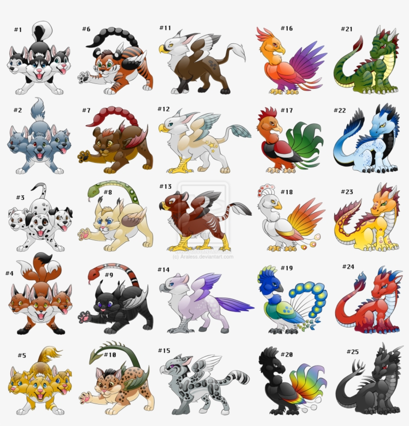 Mythical Creatures Adoptables Closed By Araless-d4rnn7z - Mythical Creatures, transparent png