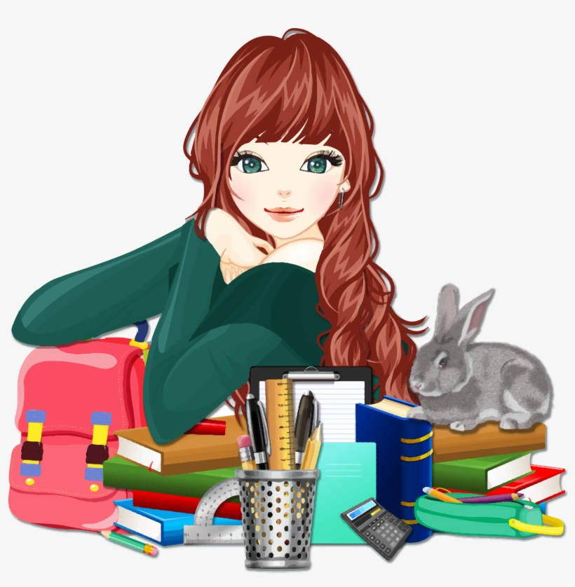 Middle School Girl Clipart, transparent png
