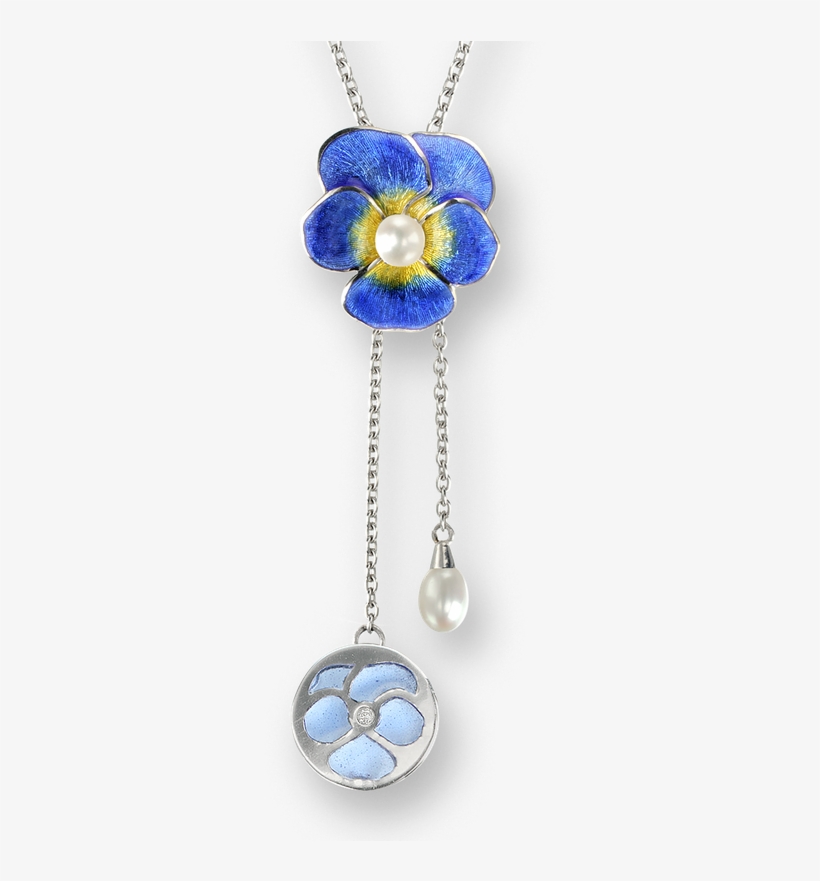 Nicole Barr Designs Sterling Silver Pansy Necklace-blue - Blue Pansy Necklace - Sterling Silver, transparent png