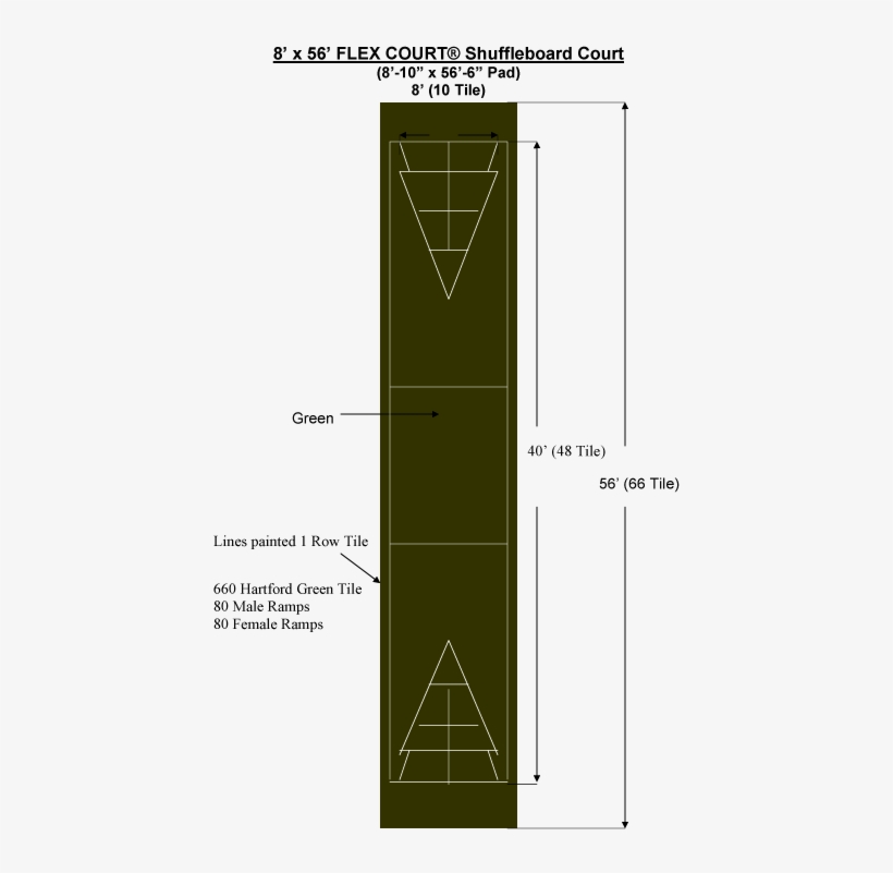 8′ X 56′ Shuffleboard Court Shuffleboard Layout 429x721 PNG