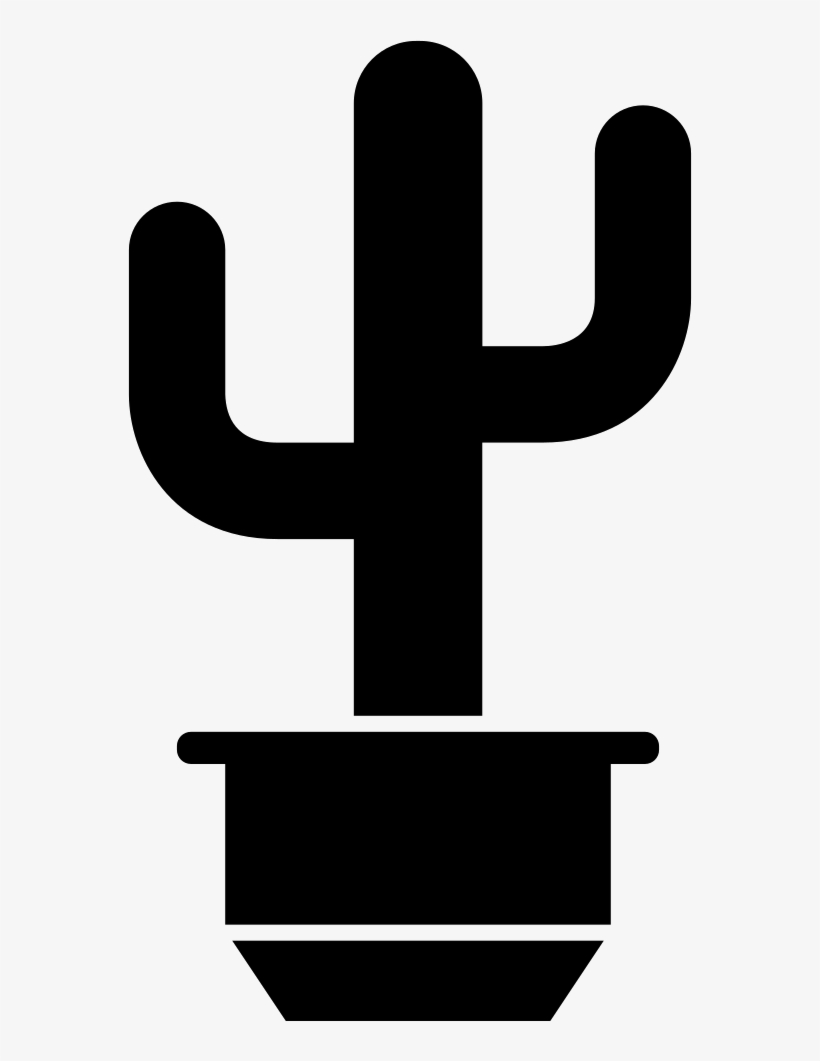 Png File - Silhouette Cactussen In Pot, transparent png