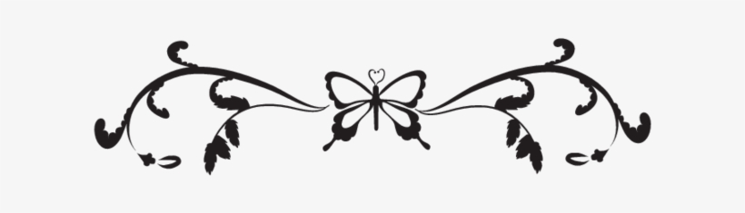 File - Butterfly-border - Black And White Butterfly Border, transparent png