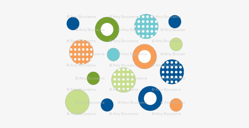 Polka Dot Circles School Of Fish Coord Orange,blues - .com, transparent png
