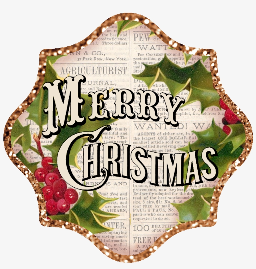 Clipart Borders Vintage - Merry Christmas Logo Vintage, transparent png