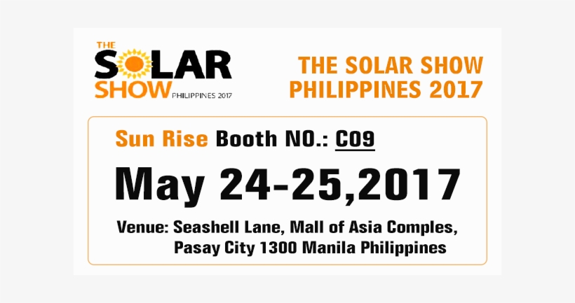 May 24th To 25th,the Solar Show Philippines - Ningbo, transparent png