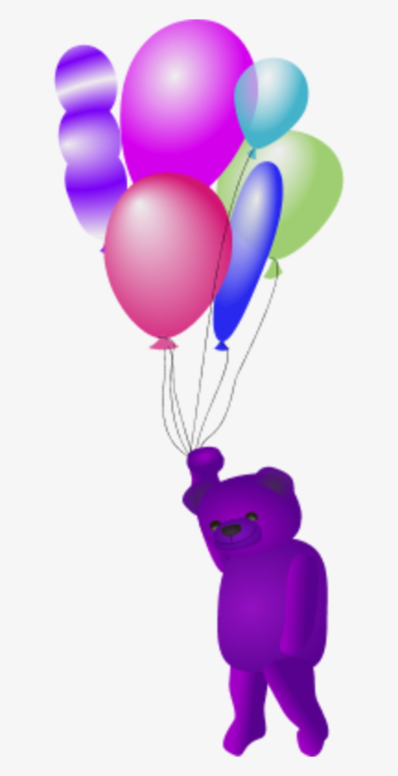 Teddy Bear With Balloons Vector Clip Art Clipart - Balloons Gif Png, transparent png