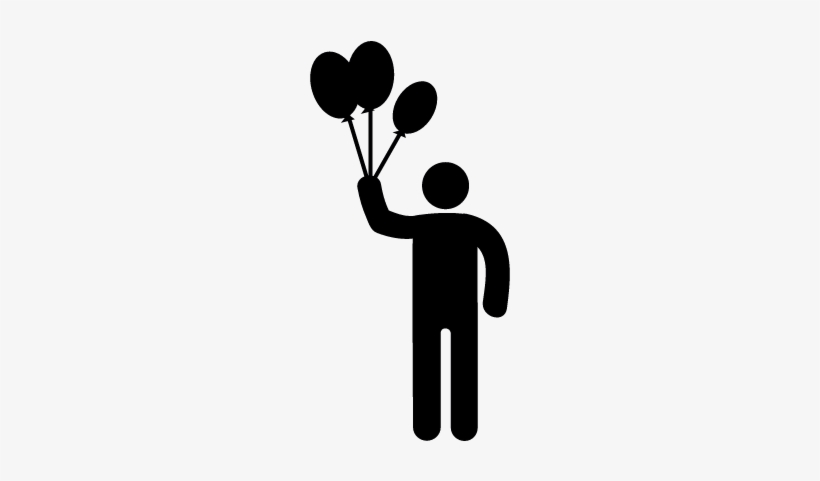 Standing Man With Balloons Vector - Man With Balloon Icon, transparent png