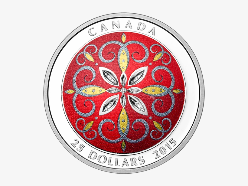 Fine Silver Ultra-high Relief Coloured Coin Christmas - 2015 Fine Silver 25 Dollar Coin - Christmas Ornament, transparent png