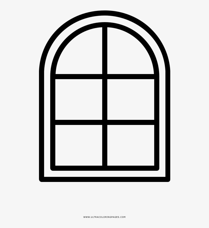 Arch Window Coloring Page - Vector Graphics, transparent png