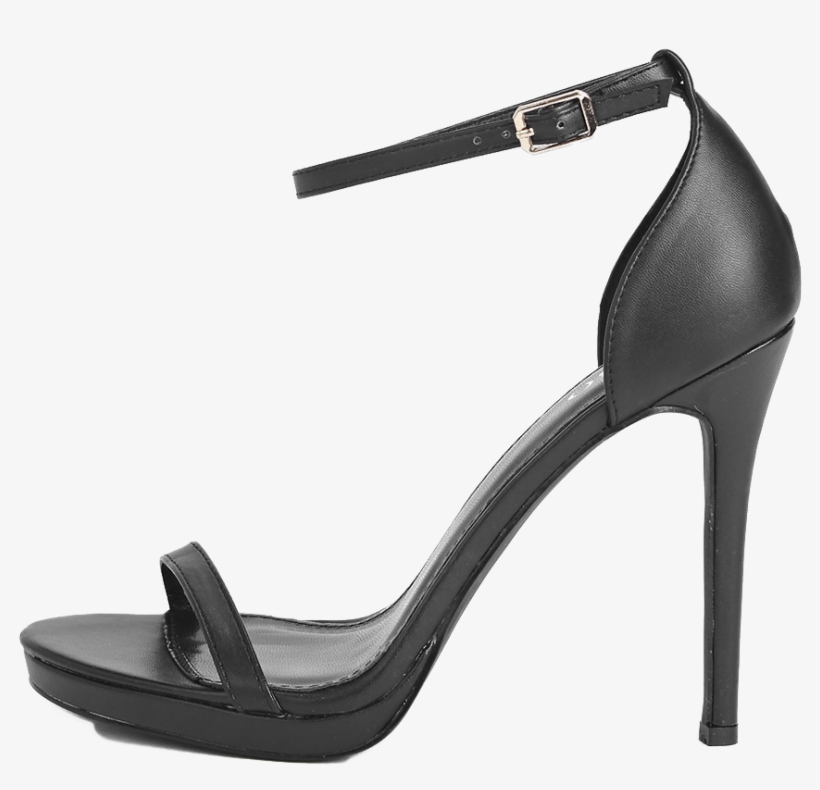 Black Suede Barely There Heels, transparent png