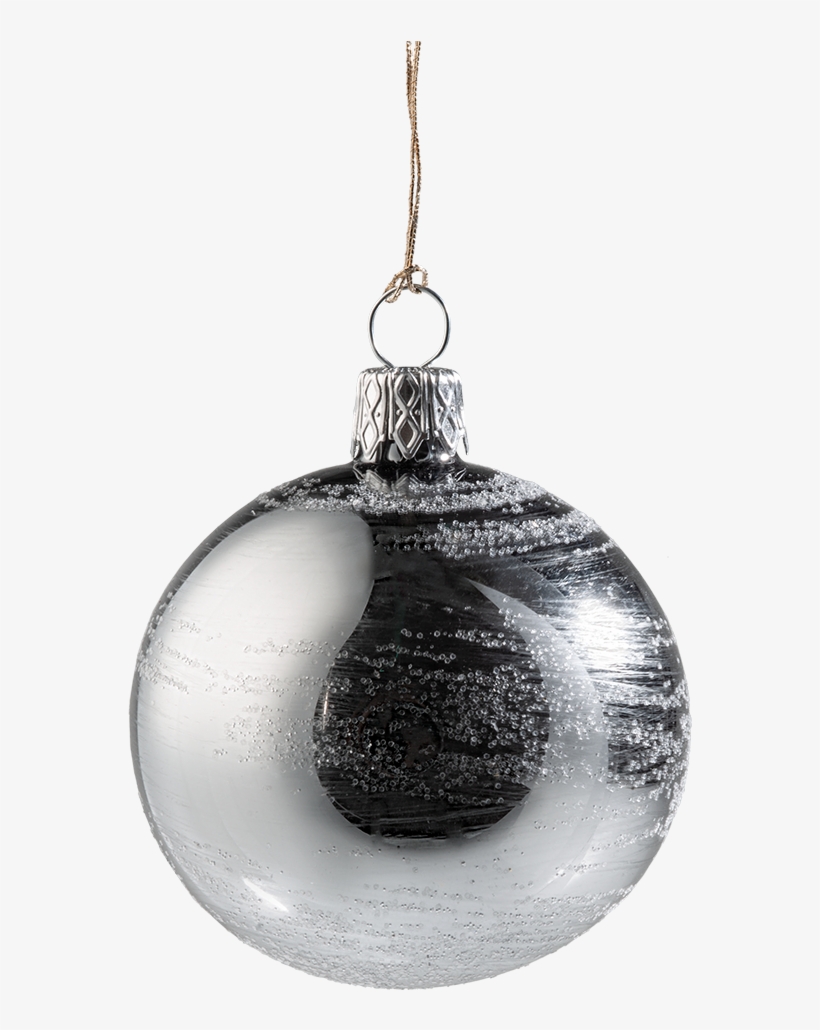 Glass Bauble Silver, 6cm - Christmas Ornament, transparent png