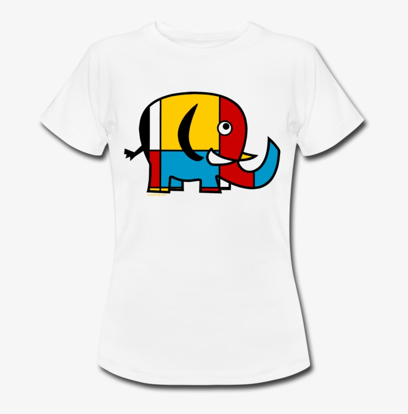 Womens White Elephant T-shirt From Laughing Lion Design - T-shirt, transparent png