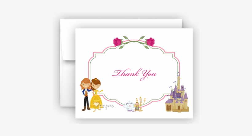 Beauty & The Beast Thank You Cards Note Card Stationery - Beauty And The Beast Thank You Cards, transparent png