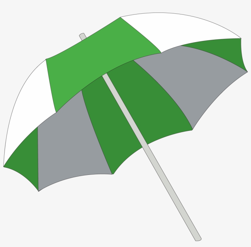 And White Umbrella Beach - Clip Art, transparent png