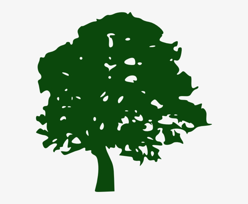 Oak Tree Clip Art - Green Oak Tree Silhouette, transparent png