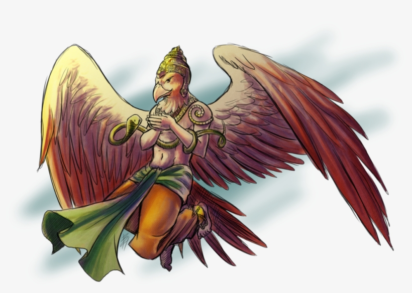 Lord Garuda Painting - Garuda Little Krishna, transparent png