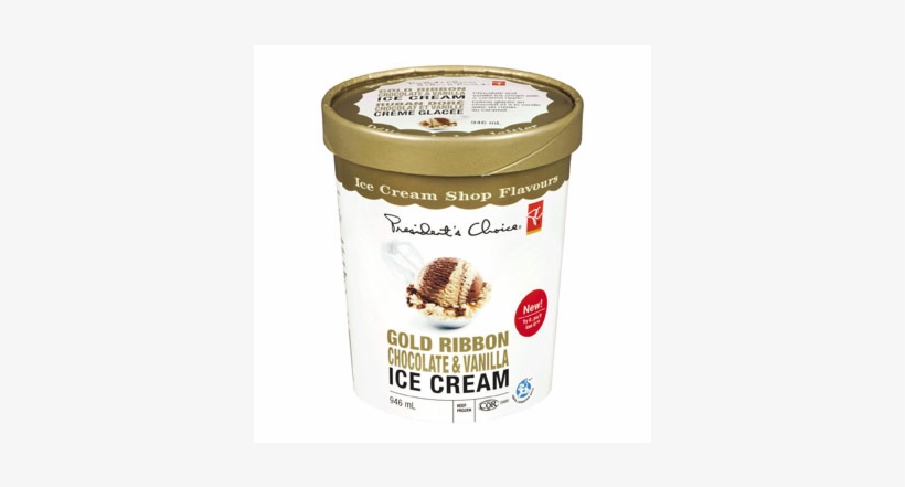 Pc Ice Cream Shop Gold Ribbon Chocolate & Vanilla Ice - Presidents Choice Ice Cream, transparent png