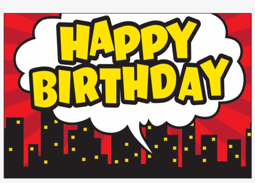 Tcr5605 Superhero Happy Birthday Postcards Image - Super Hero Happy Birthday, transparent png
