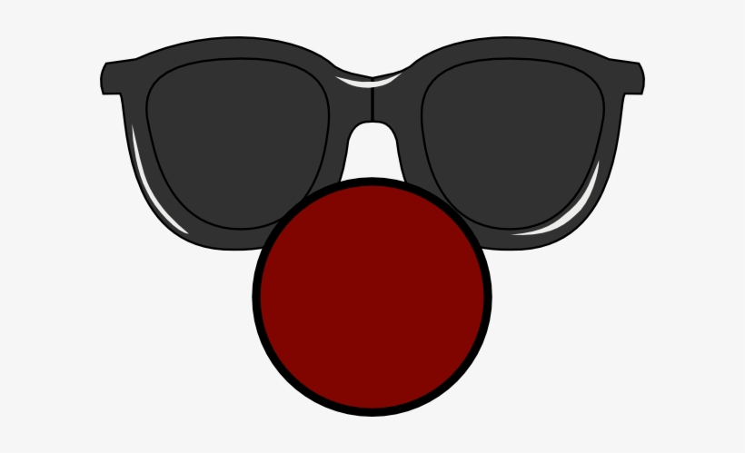 Nose With Clear Glasses Clip Art At - Clown Nose With Glasses, transparent png