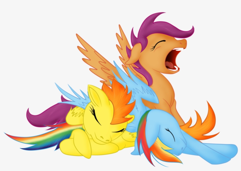 Dreamscape195, Cuddle Puddle, Cuddling, Rainbow Dash, - Mlp Snuggle Scootaloo, transparent png