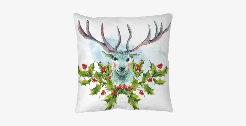 Watercolor Greeting Card, Snow White Deer With Holly - Michel Design Works Christmas Pine Vanity Decoupage, transparent png