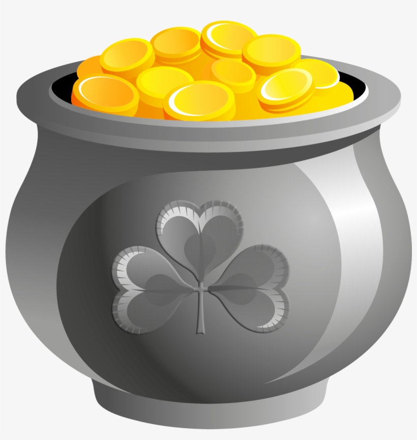 St Patrick Pot Of Gold With Coins Png Picture - Gold, transparent png