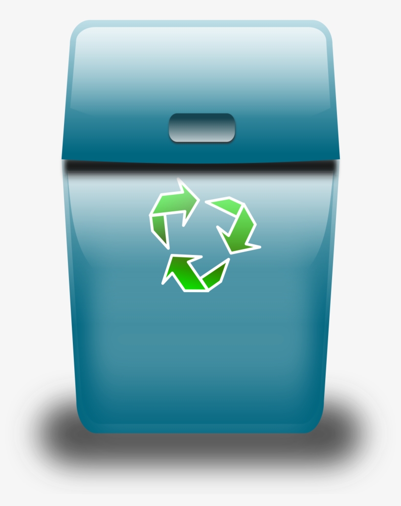 Blue Trash Can - Geri Dönüşüm Kutusu Resmi Çizimi, transparent png