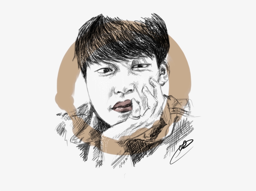 Jimin Coffee Sketch Pt By Dangerliesbeforeyou On - Drawing, transparent png