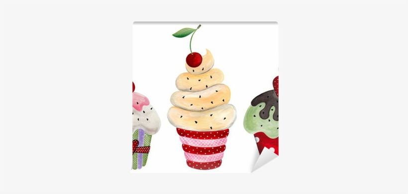 Set Of Cupcake - Drawing, transparent png