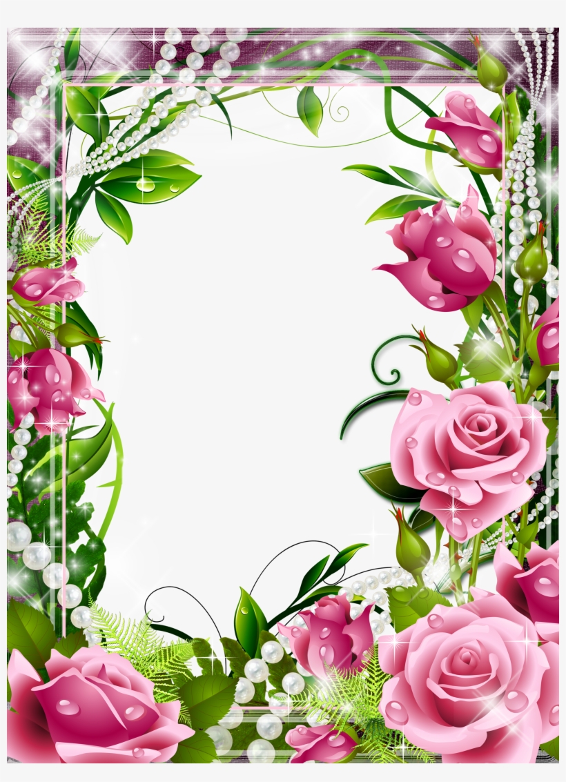 A Frame Background, Pink Roses, Png Photo, Borders - 5d Diy Diamond Painting Cross Stitch Pink Rose Diamond, transparent png