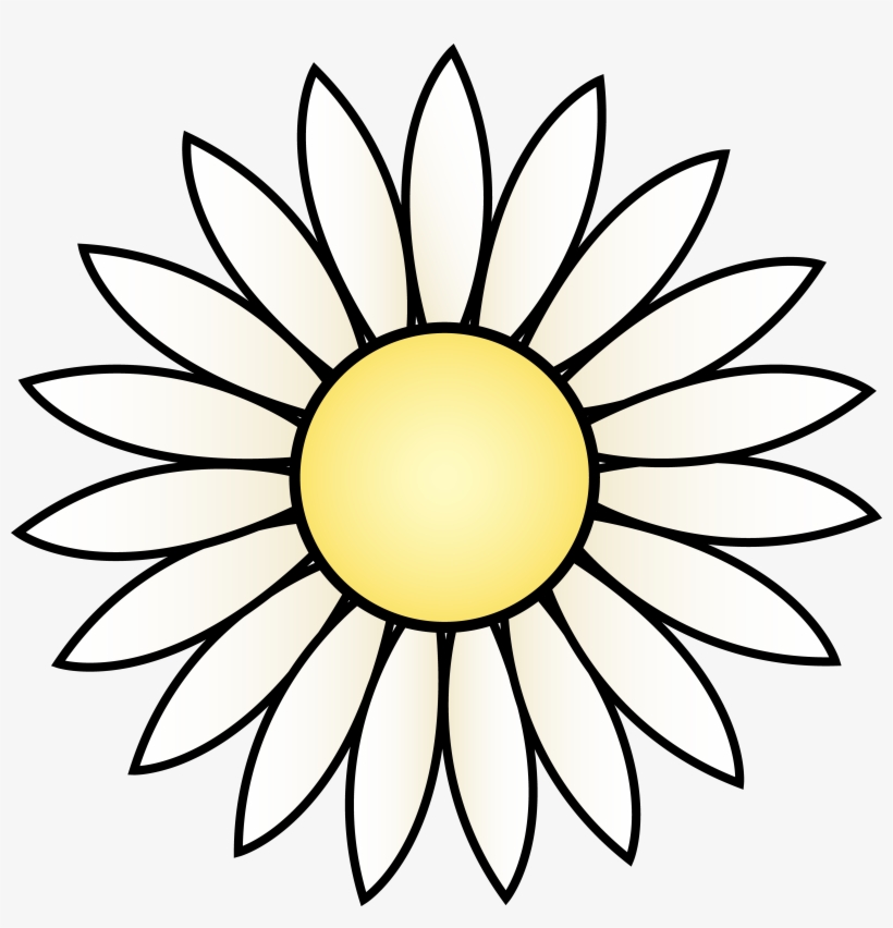Margarita Flower Clipart 2 By Anna - Sunflower Black And White Clip Art, transparent png