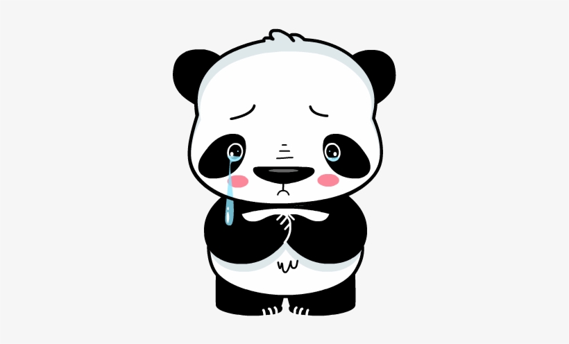 Crying Panda Emoji - Panda Crying, transparent png