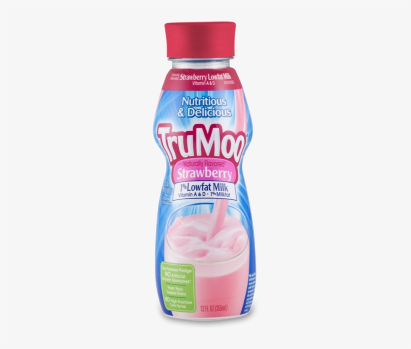 Trumoo 1% Lowfat Strawberry Milk - Dean's Trumoo Lowfat Milk, Strawberry - 14 Fl Oz Bottle, transparent png