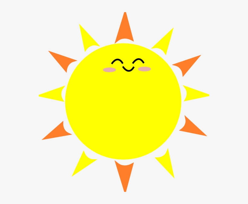 Happy Sun Clip Art At Clker - Cartoon Sun With Black Background