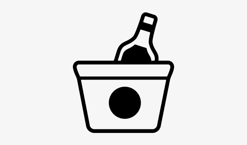 Ice Bucket And Bottle Vector - Flat Icon Champagne Png, transparent png